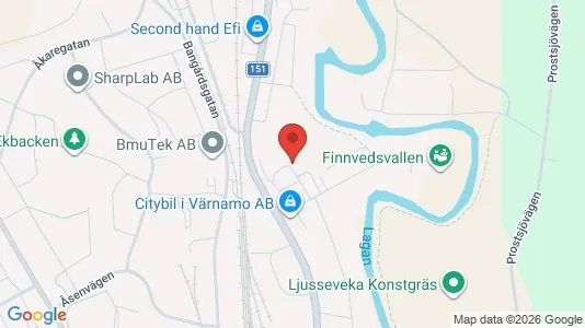 Lägenheter att hyra i Värnamo - kort over placeringen
