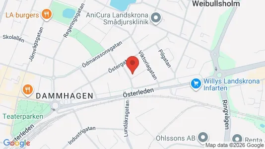 Lägenheter att hyra i Landskrona - kort over placeringen