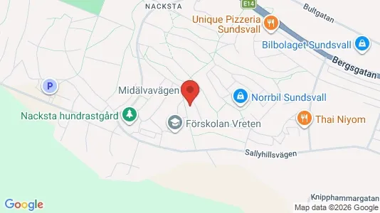 Lägenheter att hyra i Sundsvall - kort over placeringen