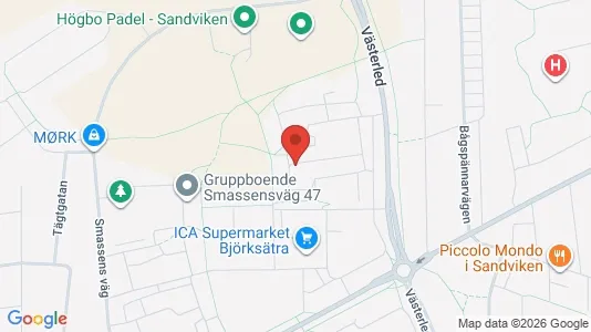 Lägenheter att hyra i Sandviken - kort over placeringen