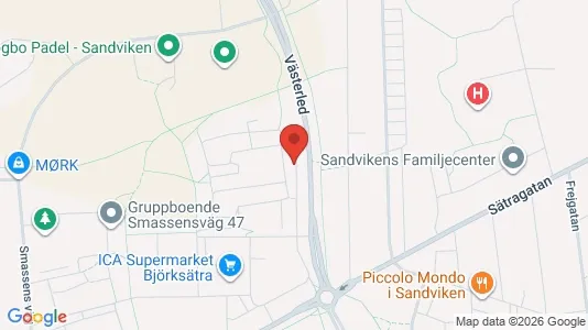 Lägenheter att hyra i Sandviken - kort over placeringen