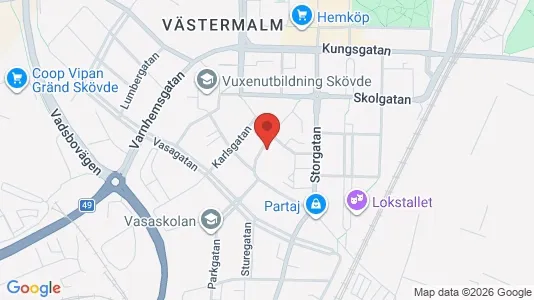 Lägenheter att hyra i Skövde - kort over placeringen