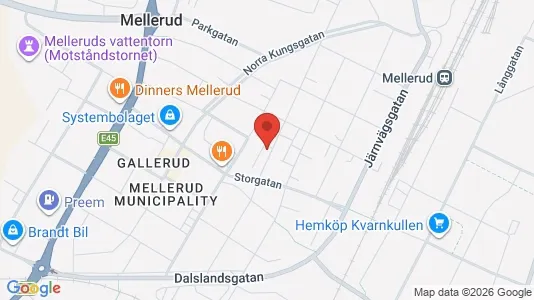 Lägenheter att hyra i Mellerud - kort over placeringen