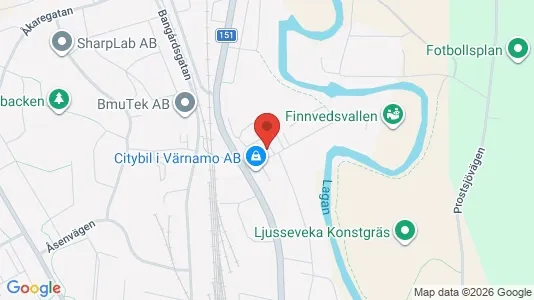 Lägenheter att hyra i Värnamo - kort over placeringen