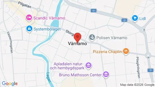 Lägenheter att hyra i Värnamo - kort over placeringen