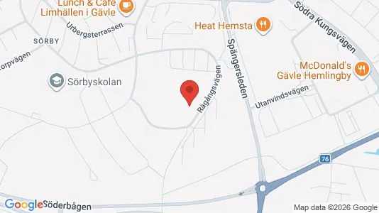 Lägenheter att hyra i Gävle - kort over placeringen