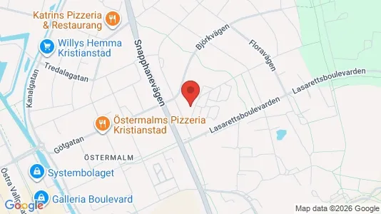 Lägenheter att hyra i Kristianstad - kort over placeringen