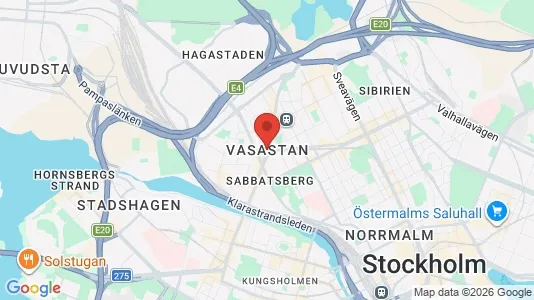 Lägenheter att hyra i Vasastan - kort over placeringen