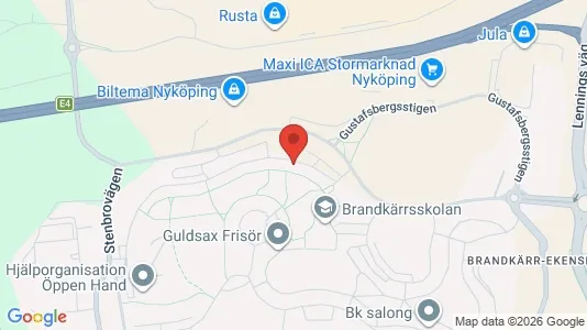 Lägenheter att hyra i Nyköping - kort over placeringen