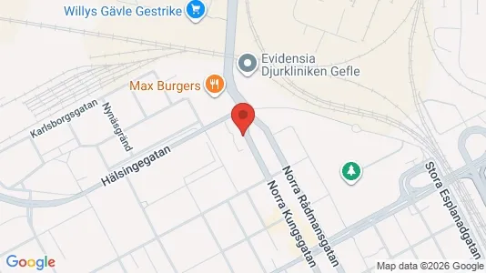 Lägenheter att hyra i Gävle - kort over placeringen
