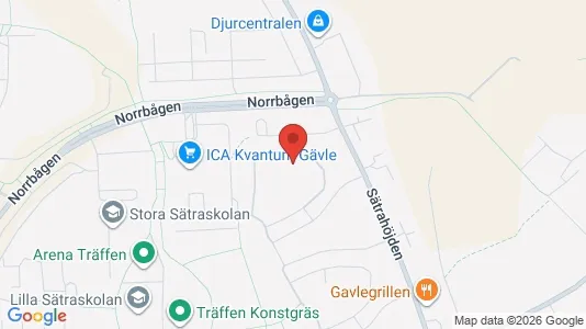 Lägenheter att hyra i Gävle - kort over placeringen