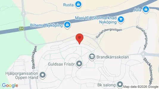 Lägenheter att hyra i Nyköping - kort over placeringen