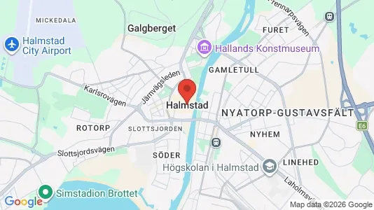 Rum att hyra i Halmstad - kort over placeringen