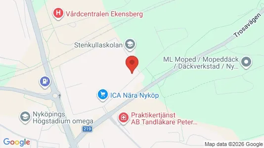 Lägenheter att hyra i Nyköping - kort over placeringen