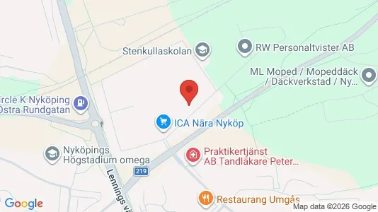 Lägenheter att hyra i Nyköping - kort over placeringen