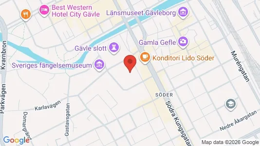 Lägenheter att hyra i Gävle - kort over placeringen