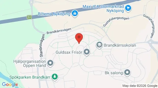 Lägenheter att hyra i Nyköping - kort over placeringen