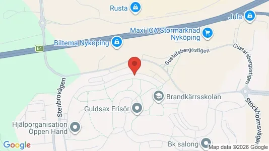 Lägenheter att hyra i Nyköping - kort over placeringen
