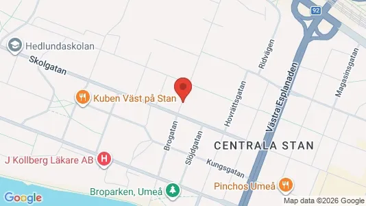 Lägenheter att hyra i Umeå - kort over placeringen