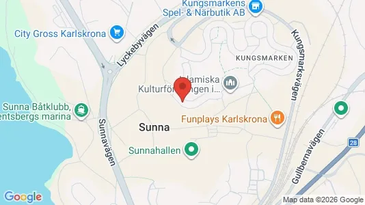 Lägenheter att hyra i Karlskrona - kort over placeringen