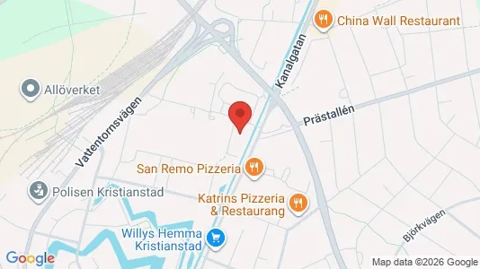 Lägenheter att hyra i Kristianstad - kort over placeringen