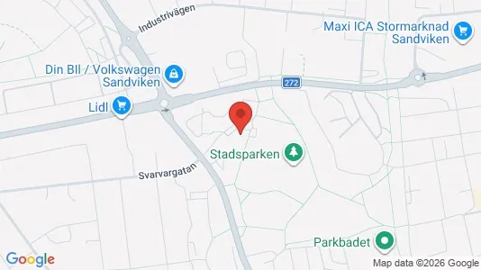 Lägenheter att hyra i Sandviken - kort over placeringen