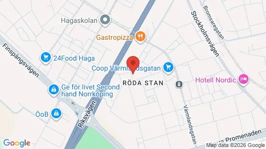Lägenheter att hyra i Norrköping - kort over placeringen