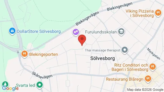 Lägenheter att hyra i Sölvesborg - kort over placeringen