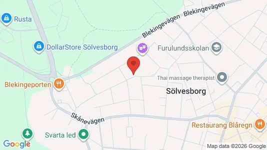 Lägenheter att hyra i Sölvesborg - kort over placeringen