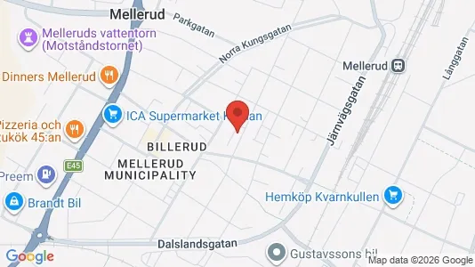 Lägenheter att hyra i Mellerud - kort over placeringen