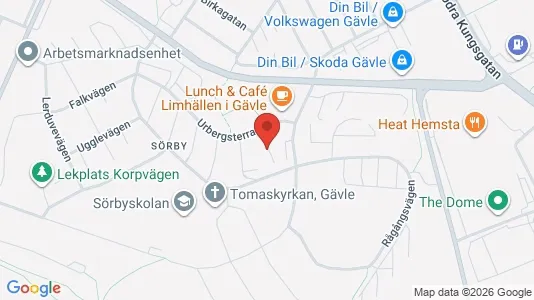 Lägenheter att hyra i Gävle - kort over placeringen