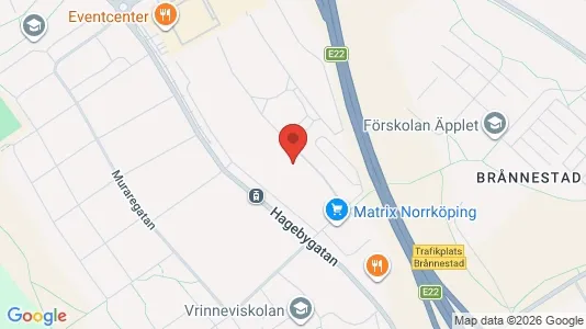 Lägenheter att hyra i Norrköping - kort over placeringen