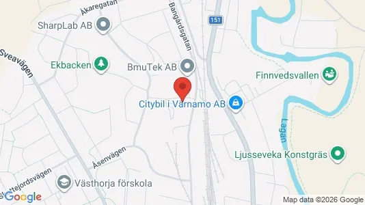 Lägenheter att hyra i Värnamo - kort over placeringen
