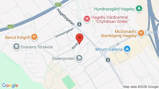 Lägenheter att hyra i Norrköping - kort over placeringen