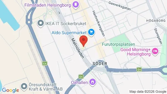 Lägenheter att hyra i Helsingborg - kort over placeringen