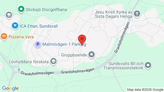 Lägenheter att hyra i Sundsvall - kort over placeringen