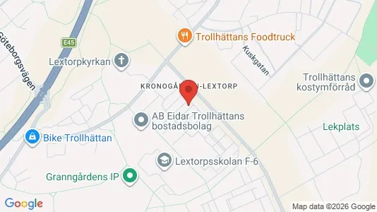Lägenheter att hyra i Trollhättan - kort over placeringen