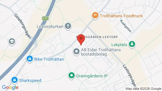 Lägenheter att hyra i Trollhättan - kort over placeringen