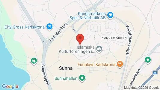 Lägenheter att hyra i Karlskrona - kort over placeringen