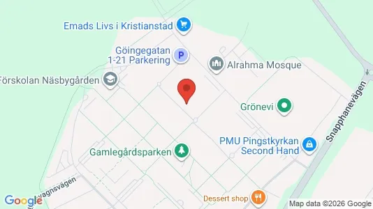 Lägenheter att hyra i Kristianstad - kort over placeringen