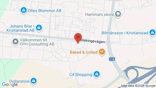 Lägenheter att hyra i Kristianstad - kort over placeringen