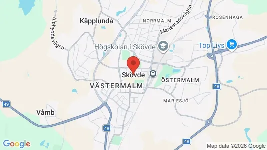 Lägenheter att hyra i Skövde - kort over placeringen
