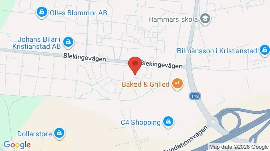 Lägenheter att hyra i Kristianstad - kort over placeringen