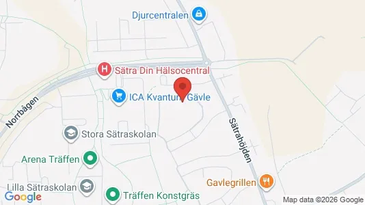 Lägenheter att hyra i Gävle - kort over placeringen