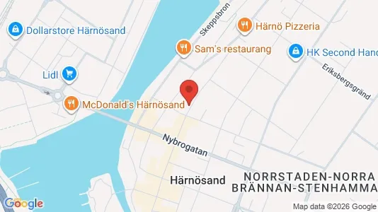 Lägenheter att hyra i Härnösand - kort over placeringen