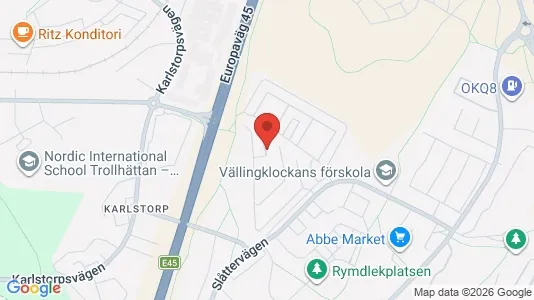 Lägenheter att hyra i Trollhättan - kort over placeringen