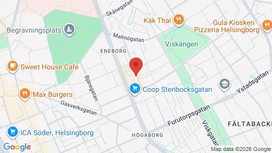 Lägenheter att hyra i Helsingborg - kort over placeringen
