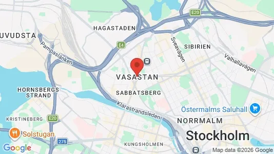 Lägenheter att hyra i Vasastan - kort over placeringen