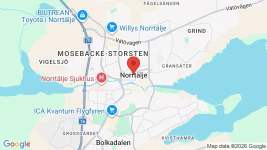 Radhus att hyra i Norrtälje - kort over placeringen