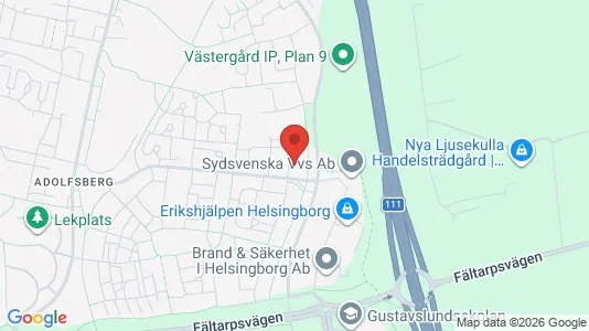 Lägenheter att hyra i Helsingborg - kort over placeringen